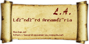 Lénárd Annamária névjegykártya