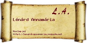 Lénárd Annamária névjegykártya